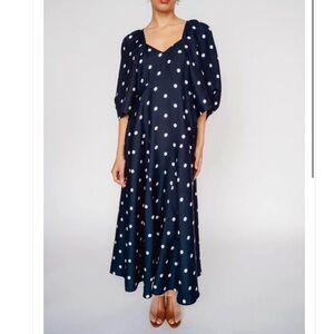 Mr Larkin Lexi Dress Navy Polka Dot NWT